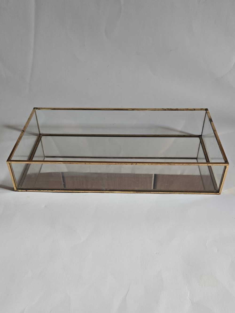 Gold Glass Decorative Tray Home Decor Vanity Jewelry Organizer